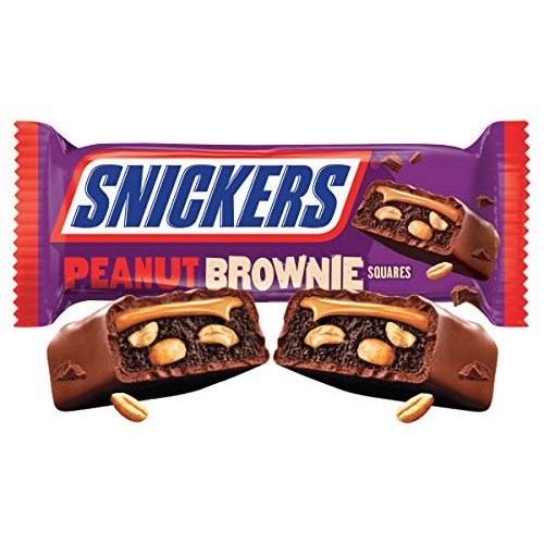 Snickers Peanut Brownie Squares Full Size Chocolate Candy Bar, 1