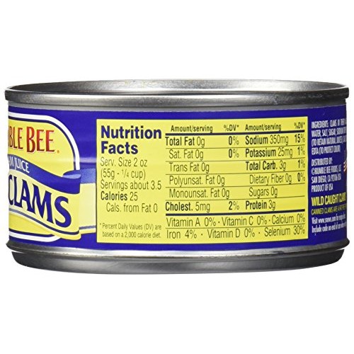Snows By Bumble Bee Chopped Clams Juice, 6 Count