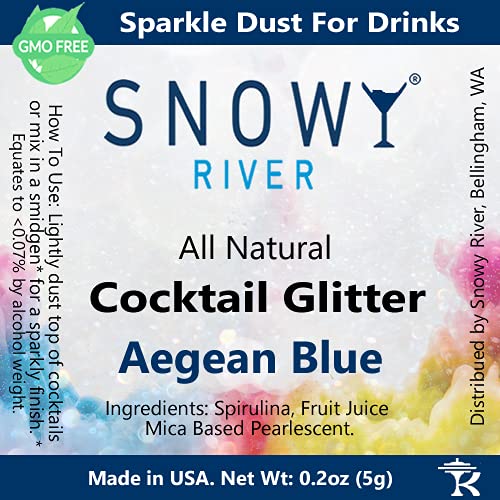 Snowy River Aegean Blue Cocktail Glitter - Kosher Natural Aegean