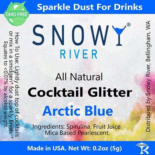 Snowy River Arctic Blue Cocktail Glitter - Kosher Natural Arctic