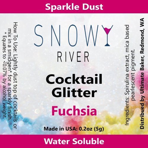 Snowy River Fuchsia Cocktail Glitter - Kosher Natural Fuchsia Dr