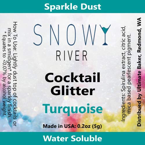 Snowy River Turquoise Cocktail Glitter - Kosher Certified Natura