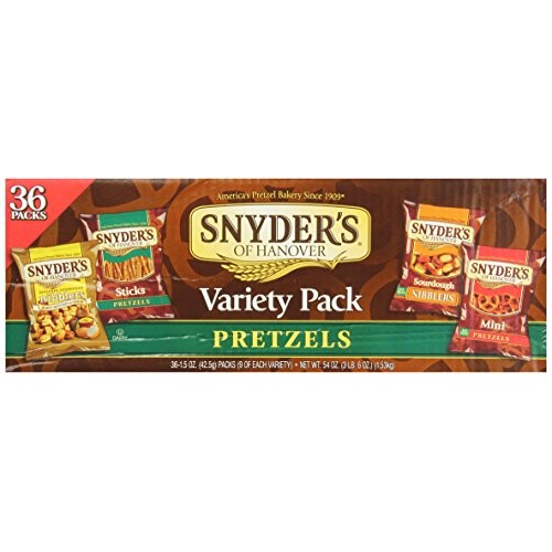 Snyders Of Hanover Pretzel Variety Pack, 1.5 Ounce, Pack Of 36