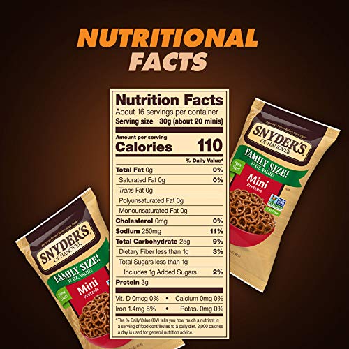 Snyders Of Hanover Pretzels, Mini Pretzels, Family Size 16 Oz