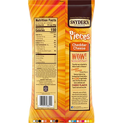 Snyders Of Hanover, Cheddar Cheese Pretzel Pieces, 12Oz Bag Pa