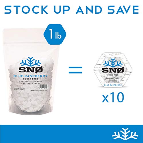 Blue Raspberry Xylitol Candy Chips - Snø 1Lb Bag - Handcrafted W