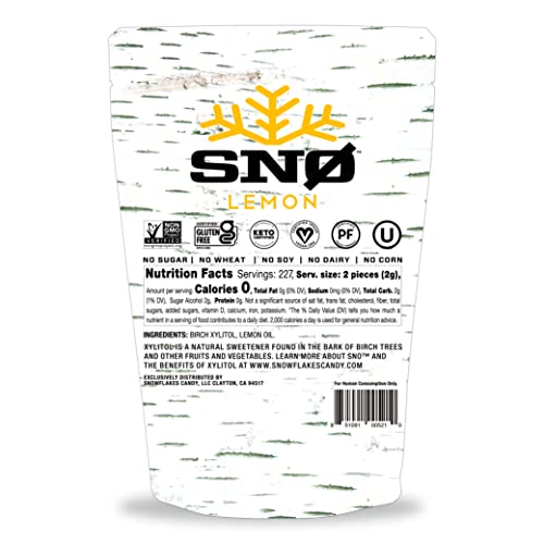 Lemon Xylitol Candy Chips - Snø 1Lb Bag - Handcrafted W/ Only 2