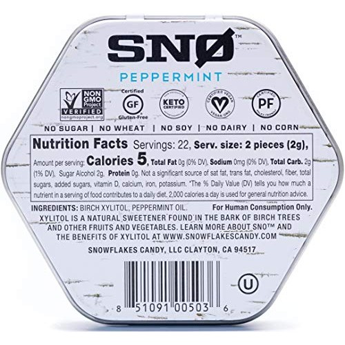 New Look Peppermint Xylitol Candy Chips 3-Pack - Snø 1.5Oz T