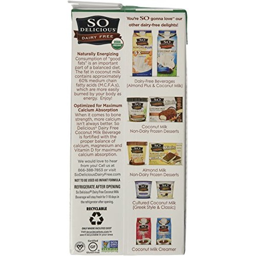 So Delicious Dairy-Free Organic Coconutmilk Beverage, Vanilla, 3