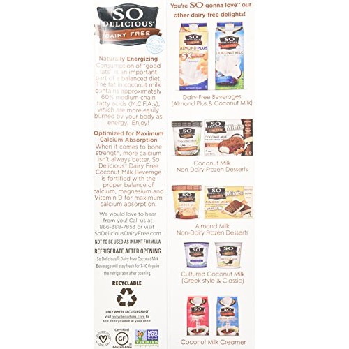 So Delicious Dairy-Free Organic Coconutmilk Beverage, Vanilla, 3