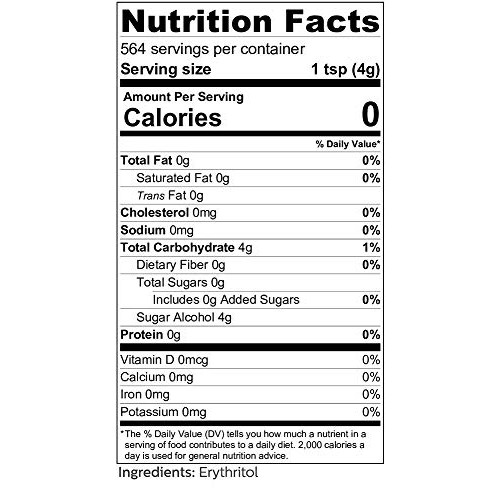Erythritol Sweetener Granular - 1:1 Sugar Substitute, Keto - 0 C