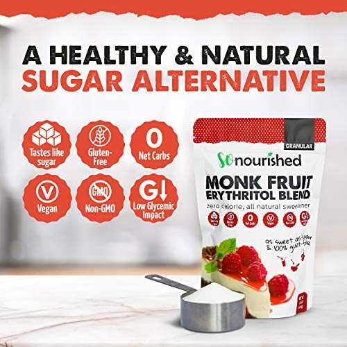 Monk Fruit Sweetener With Erythritol Granular - 1:1 Sugar Substi