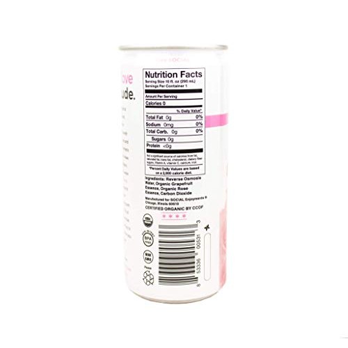 Social Grapefruit Rose Flavored Organic Sparkling Water - Made W