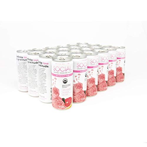 Social Grapefruit Rose Flavored Organic Sparkling Water - Made W