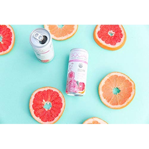 Social Grapefruit Rose Flavored Organic Sparkling Water - Made W
