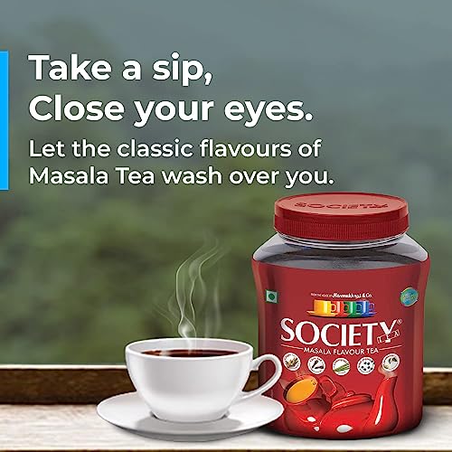Society Masala Tea 16 Oz, 225 Cups, Indian Organic Black Tea, wi...