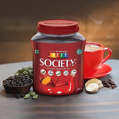 Society Masala Tea 16 Oz, 225 Cups, Indian Organic Black Tea, wi...