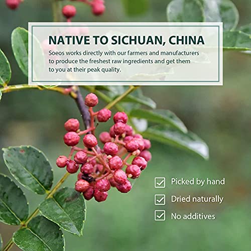 Soeos Authentic Sichuan Peppercorns 8Oz Grade A, Non-Gmo Verif