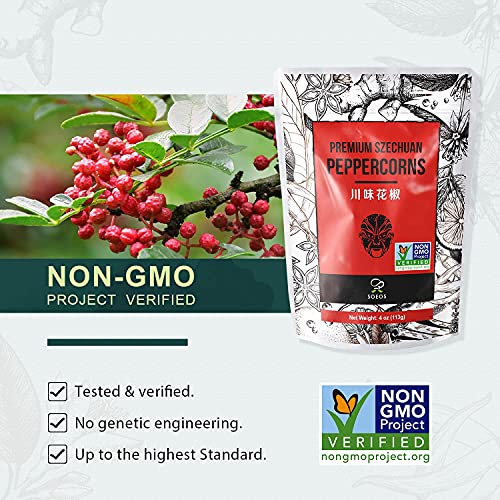 Soeos Authentic Szechuan Grade A Red Sichuan Peppercorns, Less S
