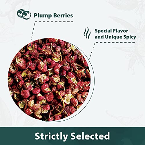Soeos Authentic Szechuan Grade A Red Sichuan Peppercorns, Less S