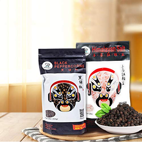 Soeos Black Peppercorns, Whole Black Pepper. Black Peppercorsn