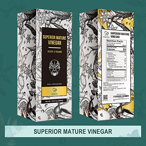 Soeos Chinkiang Vinegar, Mature Aged Black Vinegar, Chinese Blac