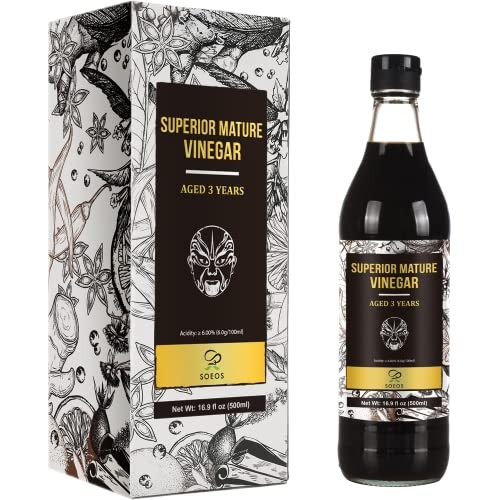 Soeos Chinkiang Vinegar, Mature Aged Black Vinegar, Chinese Blac