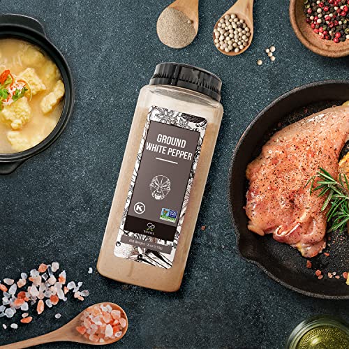 Soeos Ground White Pepper, Ground White Peppercorns, Fine Grain,