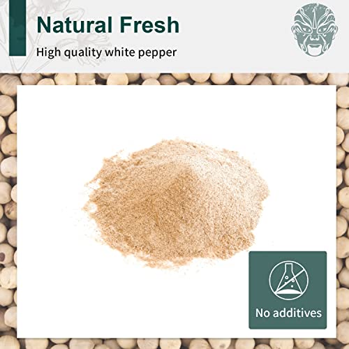 Soeos Ground White Pepper, Ground White Peppercorns, Fine Grain,