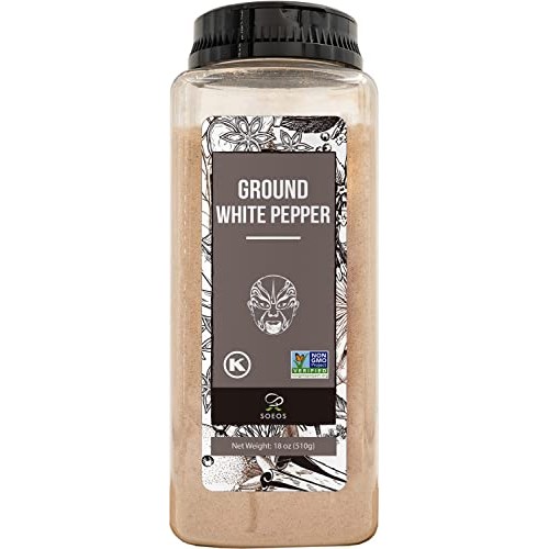 Soeos Ground White Pepper, Ground White Peppercorns, Fine Grain,