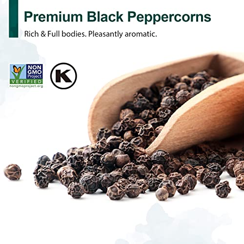 Soeos Himalayan Pink Salt 39 oz + Whole Black Peppercorns 18 oz,...