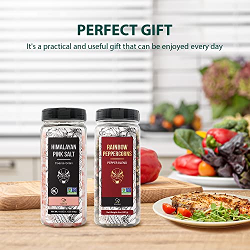 Soeos Himalayan Pink Salt and Rainbow Peppercorn Grinder Refills...