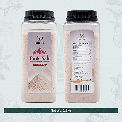 Soeos Himalayan Salt, Pink Salt, 1.1 Kg 38.8Oz. Himalayan Pink