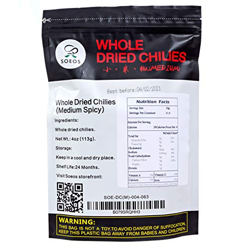 Soeos Hot Dried Chili, Szechuan Dried Chili，Dry Szechuan Pepper