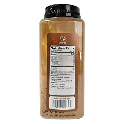 Soeos Organic Cinnamon Powder 15 Oz, Pure Cinnamon Powder, Premi