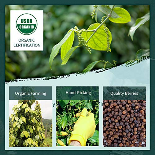 Soeos Organic Ground Black Pepper, Black Pepper Powder, Ground B