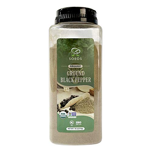 Soeos Organic Ground Black Pepper, Black Pepper Powder, Ground B