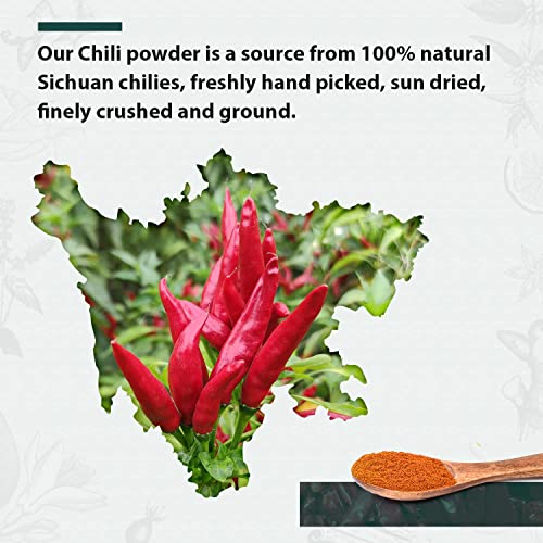 Soeos Premium Sichuan Chili Powder 8oz226g,All Natural,Asian C...