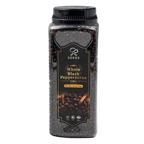 Soeos Premium Whole Black Peppercorns 18Oz, Top Grade, Black P