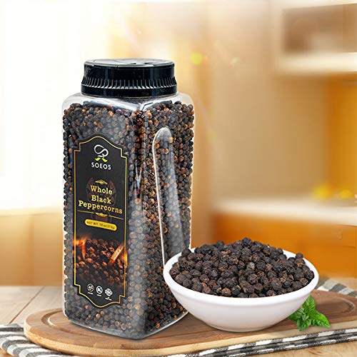 Soeos Premium Whole Black Peppercorns 18Oz, Top Grade, Black P