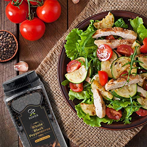 Soeos Premium Whole Black Peppercorns 18Oz, Top Grade, Black P