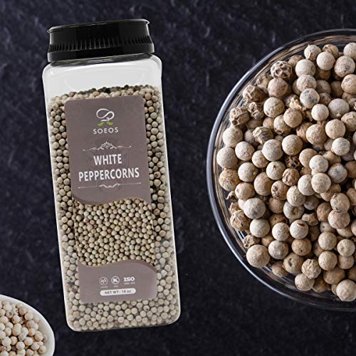 Soeos Premium Whole White Peppercorns 18Oz, Grade Aaa, White Pep