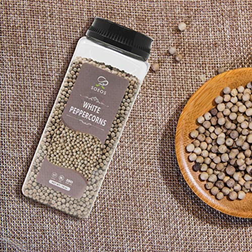 Soeos Premium Whole White Peppercorns 18Oz, Grade Aaa, White Pep