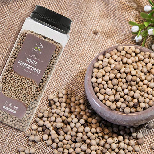 Soeos Premium Whole White Peppercorns 18Oz, Grade Aaa, White Pep