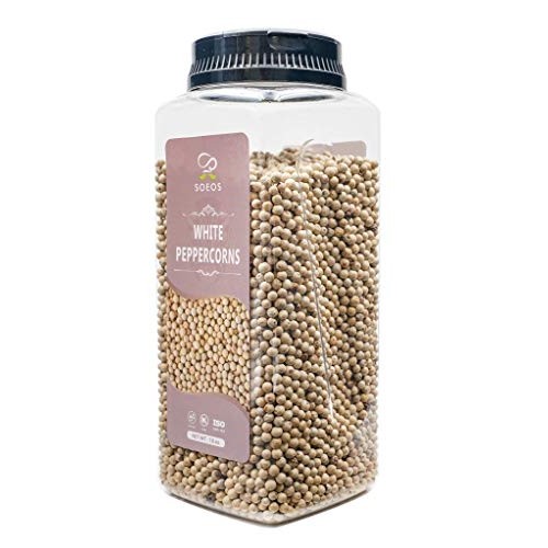Soeos Premium Whole White Peppercorns 18Oz, Grade Aaa, White Pep