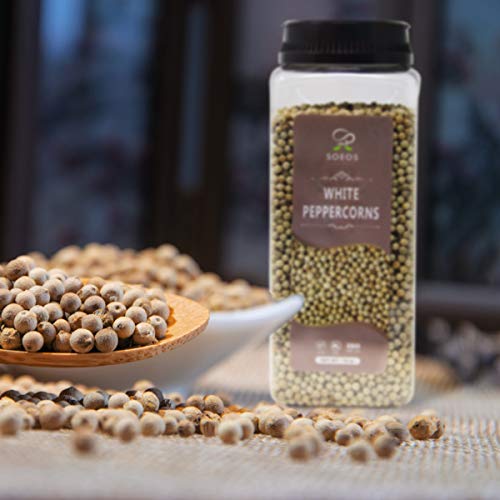 Soeos Premium Whole White Peppercorns 18Oz, Grade Aaa, White Pep