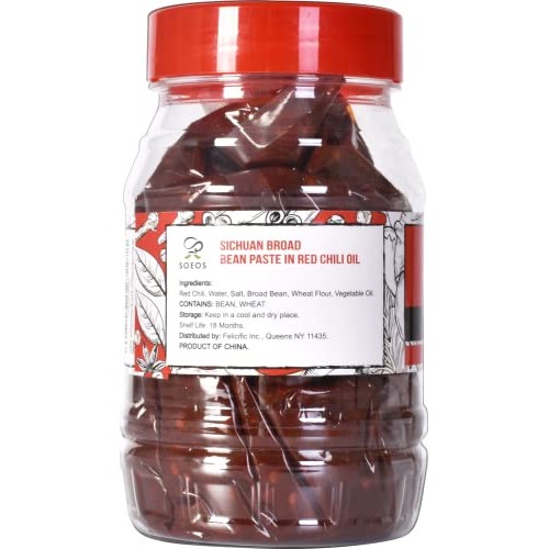 Soeos Sichuan Broad Bean Paste with Chili Oil 28.22oz 800g, Ho...
