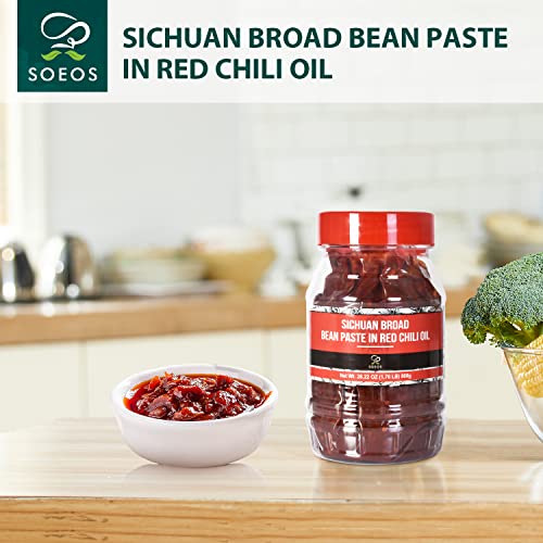 Soeos Sichuan Broad Bean Paste with Chili Oil 28.22oz 800g, Ho...