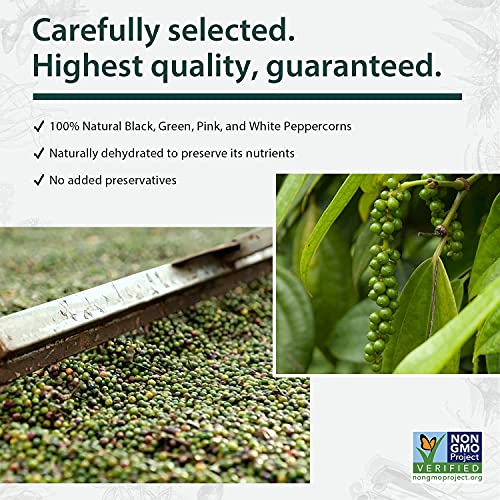 Soeos Whole Black Peppercorn Mix 8Oz, Black Pepper Mix For Gri