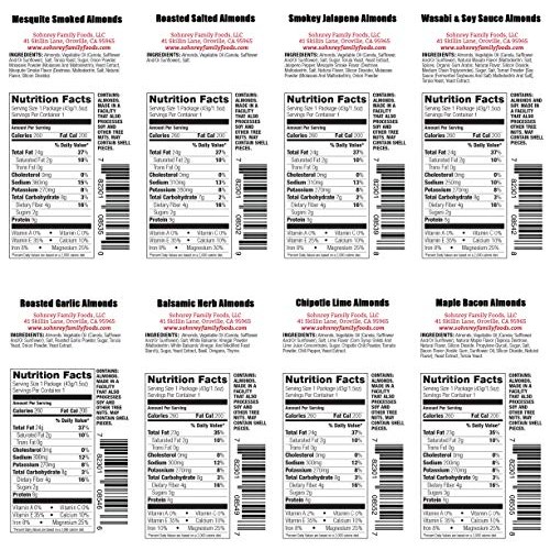 Bold and Spicy Flavored Snack Almonds 1.5 oz Variety Pack by Soh...